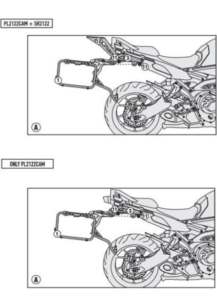 Gıvı PL2122CAM Yamaha Tracer 900 (15-17) Yan Çanta Taşıyıcı modelleri