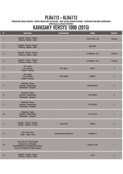 Gıvı PLR4113 Kawasakı Versys 1000 (15-17) Yan Çanta Taşıyıcı fiyatları