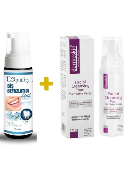 E2'Quality Diş Köpük + Dermoskin Facial Cleansing Foam 200 Ml Temizleme Köpüğü