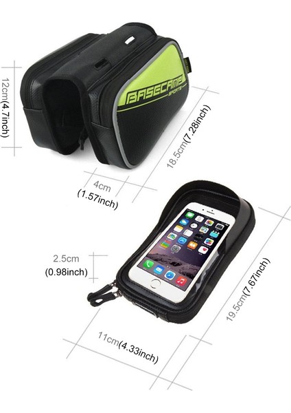 Basecamp BC-301 Bisiklet Cep Telefon Çantası Yeşil (Yurt Dışından)