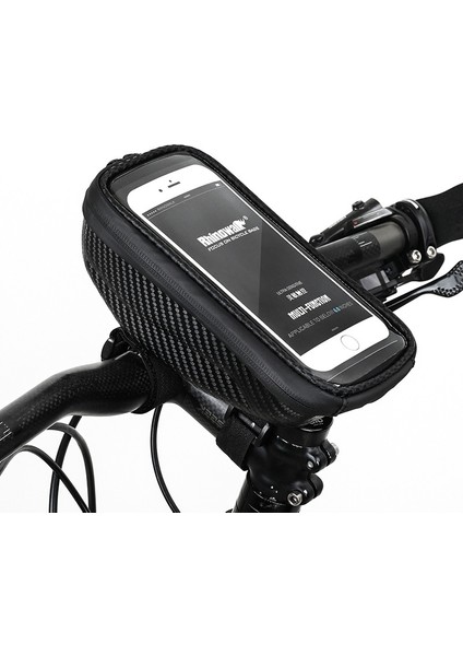 Sert Kabuk Tolbar Çanta Dokunmatik Ekran Telefon Çantası Dağ Bisikleti Ön Çantası Siyah (Yurt Dışından)