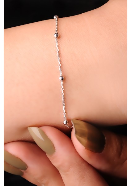 925 Ayar Gümüş Top Top Model Gold Renk Bileklik indirimleri