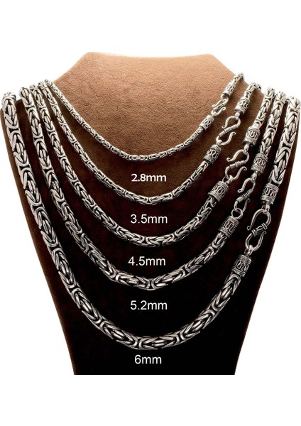 925 Ayar Gümüş 55 cm Kancalı Model Erkek Kral Zincir Kolye