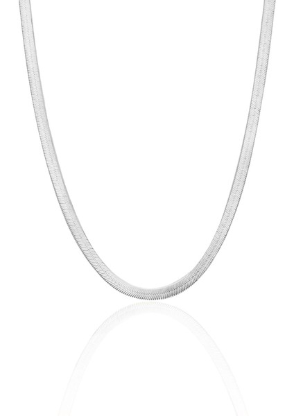 ENCİLİ SİLVER Italyan Yassı Zincir Kolye