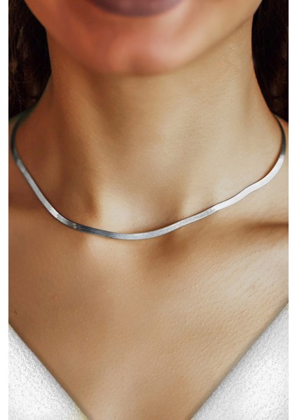 ENCİLİ SİLVER Italyan Yassı Zincir Kolye fiyatları