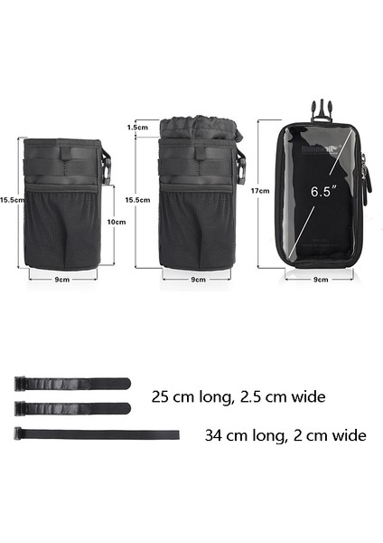 RK9105 Bisiklet Gideri Su Şişesi Telefon Çantası Siyah (Yurt Dışından) modelleri