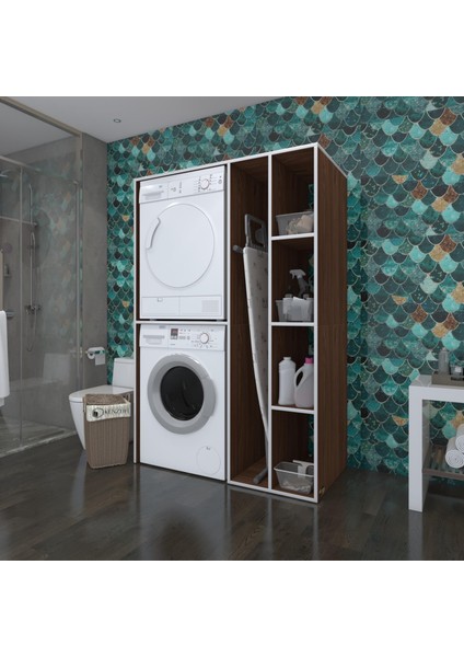 Kenzlife çamaşır-kurutma makinesi dolabı alyusha cvz 180*120*60 banyo kapaksız arkalıksız