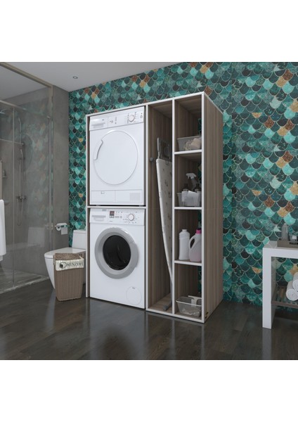 Kenzlife çamaşır-kurutma makinesi dolabı alyusha crd 180*120*60 banyo kapaksız arkalıksız