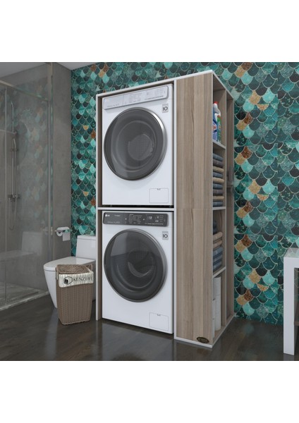 Kenzlife çamaşır-kurutma makinesi dolabı demyan crd 180*090*60 banyo kapaksız arkalıksız