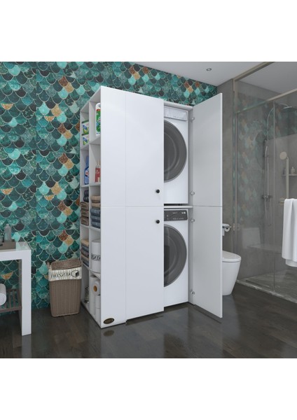 Kenzlife  çamaşır-kurutma makinesi dolabı kapaklı fedyenka byz 180*090*60 banyo