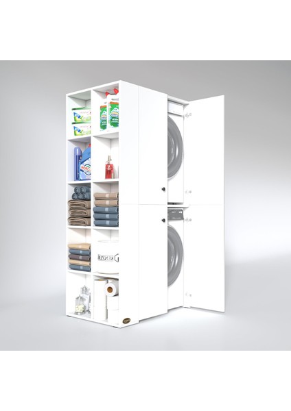 Kenzlife çamaşır-kurutma makinesi dolabı kapaklı fedyenka byz 180*090*60 banyo arkalıksız