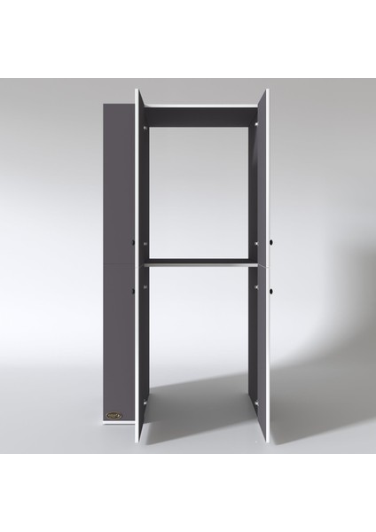 Kenzlife çamaşır-kurutma makinesi dolabı kapaklı fedyenka gri 180*090*60 banyo arkalıksız