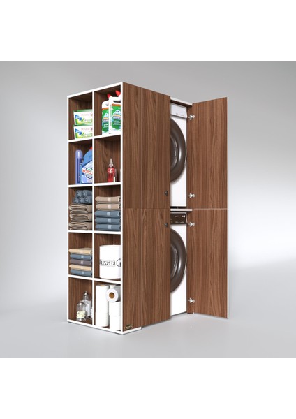 Kenzlife çamaşır-kurutma makinesi dolabı kapaklı fedyenka cvz 180*090*60 banyo arkalıksız