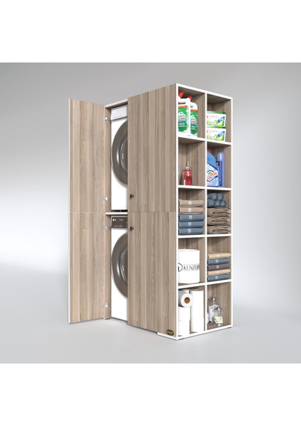Kenzlife çamaşır-kurutma makinesi dolabı kapaklı fedyenka crd 180*090*60 banyo arkalıksız fiyatları