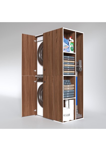 Kenzlife çamaşır-kurutma makinesi dolabı kapaklı foka cvz 180*090*60 banyo arkalıksız fiyatları