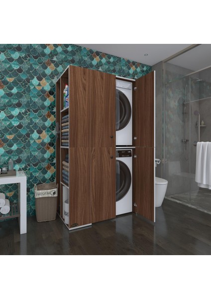 Kenzlife çamaşır-kurutma makinesi dolabı kapaklı foka cvz 180*090*60 banyo arkalıksız indirimleri