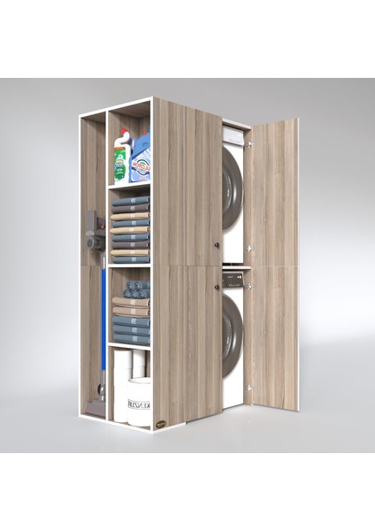 Kenzlife çamaşır-kurutma makinesi dolabı kapaklı foka crd 180*090*60 banyo arkalıksız fiyatları