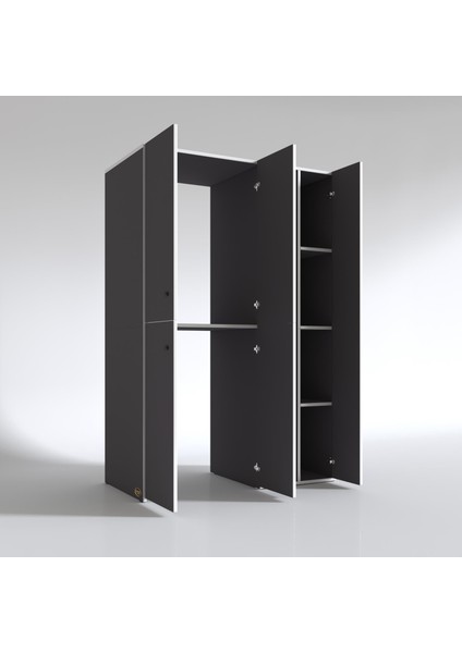 Kenzlife çamaşır-kurutma makinesi dolabı kapaklı yaromira gri 180*120*60 banyo arkalıksız