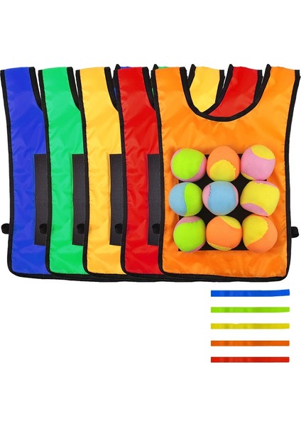 5 Toplu Dodgeball Yeleği Şartname Küçük + 5 Kuyruk Kırmızı (Yurt Dışından)