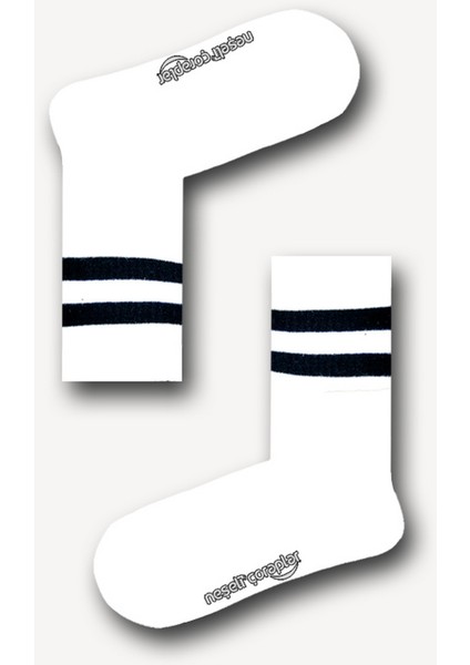 Beyaz Atletik Kadın Çorap