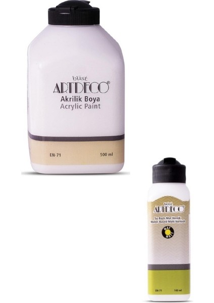500 ml Beyaz Akrilik + 140 ml Mat Vernik Set
