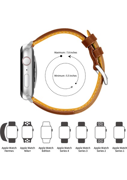 Apple Watch S 7 45MM / & 6 & Se & 44MM Kahve Kahverengi+Kahverengi (Yurt Dışından) modelleri