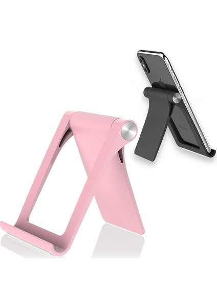Evrensel 360 Derek Dönen Mat Doku Cep Telefonu - Tablet Stand Masaüstü Stand Pembe (Yurt Dışından)