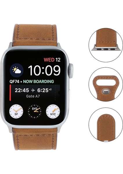 Apple Watch 7 41MM / 6 & Se & 5 & 4 40MM / 3 & 2 ve 1 38MM Kahverengi (Yurt Dışından)