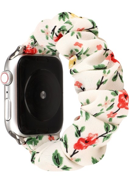 Apple Watch Red Floral Için Naylon / Seramik Saat Bantları (Yurt Dışından)