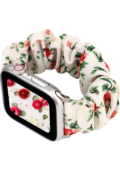 Apple Watch Red Floral Için Naylon / Seramik Saat Bantları (Yurt Dışından) fırsatları