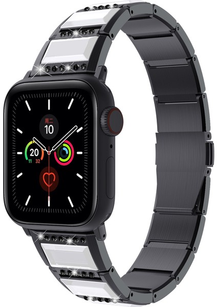 Apple Watch Için Ste Watch Band S 7 45MM / & 6 & Se & 5 & 4 44MM Siyah+Beyaz (Yurt Dışından)