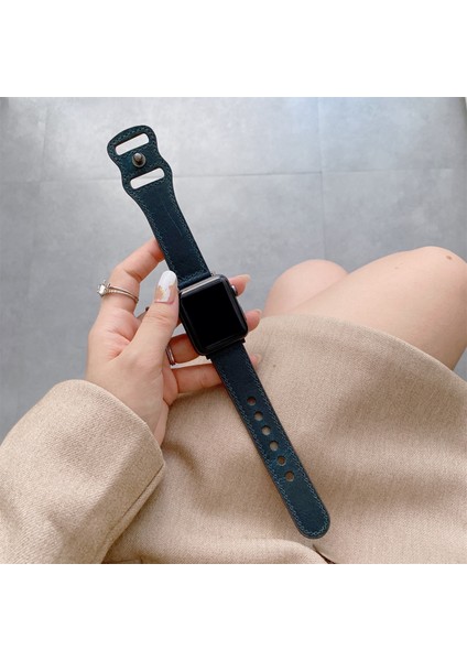 Apple Watch S 7 41MM / 6 & Se & Se & 4 40MM / 3 & 2 & 1 38MM Mavi Için Kayış (Yurt Dışından)