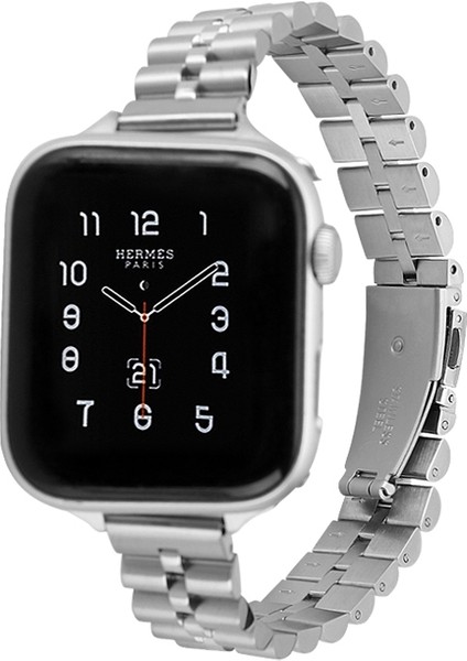 Apple Watch 7 45MM / 6 & Se & 5 & 4 44MM / 3 & 2 & 1 42MM Gümüş Için Kayış (Yurt Dışından)