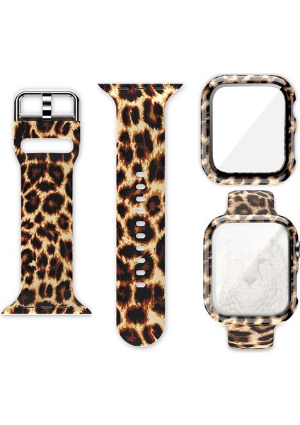 Apple Watch S 7 45MM / & 6 & Se & 5 & 44MM Siyah Leopar (Yurt Dışından)