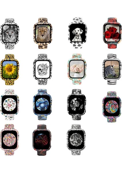 Apple Watch S 7 45MM / & 6 & Se & 5 & 44MM Siyah Leopar (Yurt Dışından) modelleri