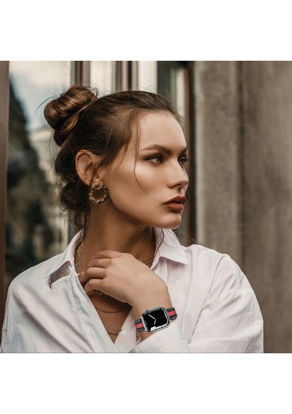 Apple Watch 7 41MM / 6 & Se & 5 & 4 40MM / 3 & 2 ve 1 38MM Siyah Kırmızı (Yurt Dışından) modelleri