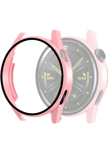 Huawei Gt3 46MM Pembe Için Temperli Gl Film Pc Kasası (Yurt Dışından)