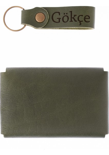 Kişiselleştirilmiş Deri Büyük Zarf Bozuk Para Cüzdanı ve Anahtarlık Set fırsatları