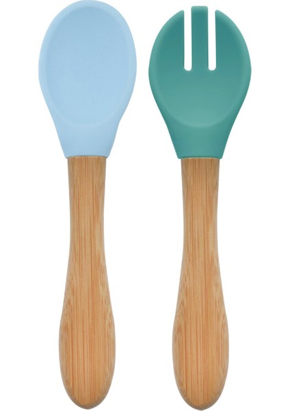 Mama Kaşığı + Çatal - Mineral Blue / Aqua Green