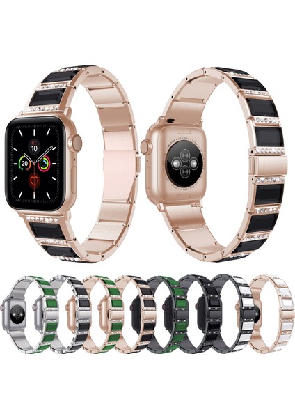 Apple Saat İçin Ste Saat KayışıS 7 45 mm. - & 6 & Se & 5 & 4 44 mm. Altin - Yeşil (Yurt Dışından)
