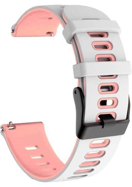 22 mm. Silikon Kayış Onur Rüya Beyaz - Pembe (Yurt Dışından)