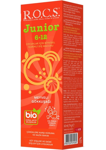 Junior Diş Macunu Gökkuşağı 6-12 Yaş 60 Ml