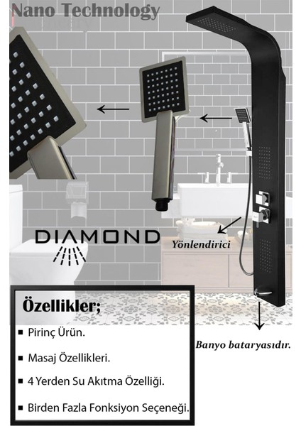 Banyo Lavabo Mutfak Bataryası Siyah Renk Batarya Aksesuar Takımı Robot Duş Seti Armatür,musluk Eviye fırsatları