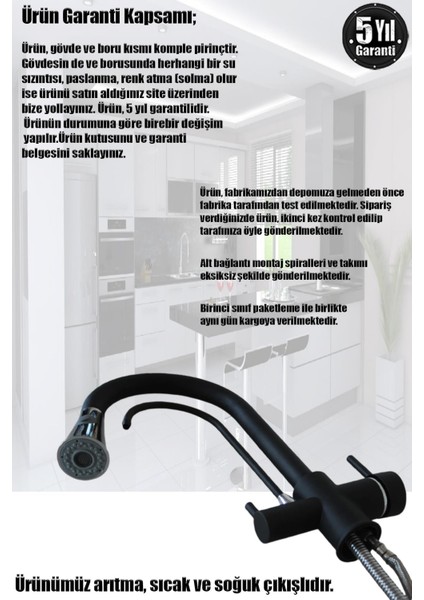 Mutfak Lavabo Banyo Bataryası Siyah Spiralli Arıtmalı Eviye Musluk Armatür Banyo Duş Seti Musluk Set