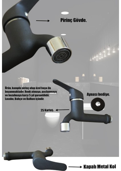 Mutfak Lavabo Banyo Bataryası Siyah Spiralli Arıtmalı Eviye Musluk Armatür Banyo Duş Seti Musluk Set