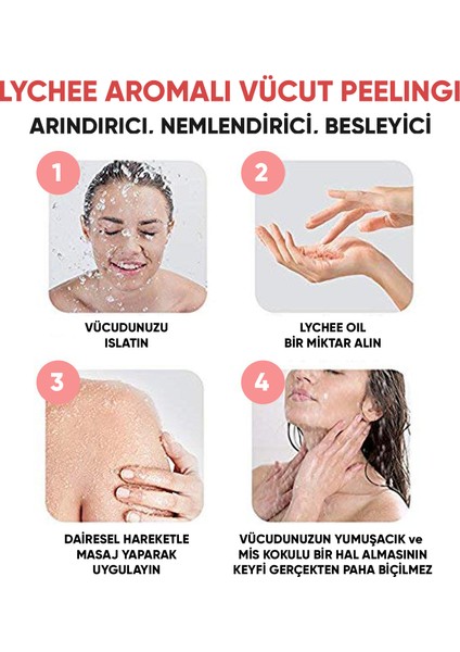 Liçi (Lychee Oil) Besleyici, Arındırıcı ve Nemlendirici El & Vücut Peelingi 250 ml