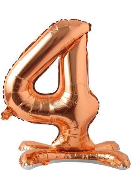 Partipan Ayaklı 4 Rakam Bronze Folyo Balon