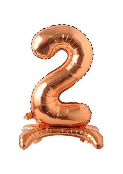 Partipan Ayaklı 2 Rakam Bronze Folyo Balon