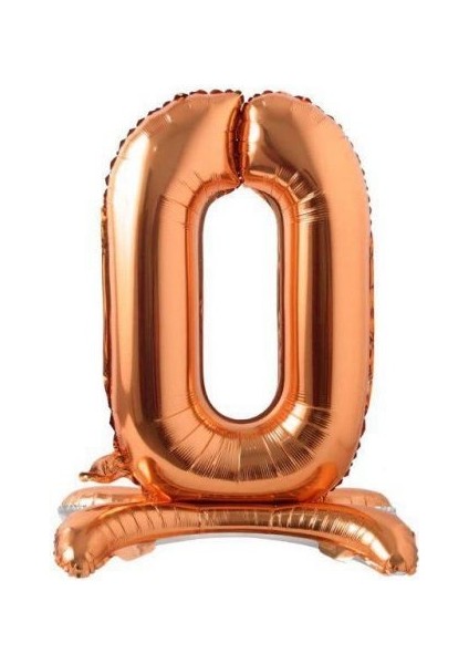 Partipan Ayaklı 0 Rakam Bronze Folyo Balon