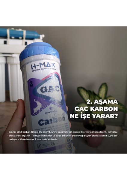 H-Max Reverse Osmosis System Açık Kasa Su Arıtma 3lü Filtre Seti